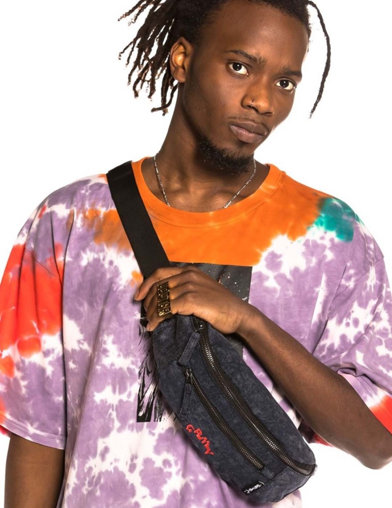 Vários GRIMEY liveution denim fanny pack blk